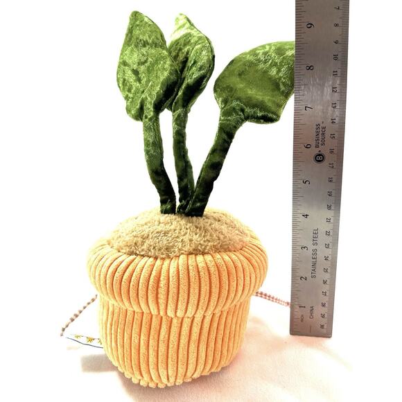 Bunnies By The Bay Windowsill Monstera Plush Plant 11" Corduroy Pot Decor Gift - Picture 3 of 6